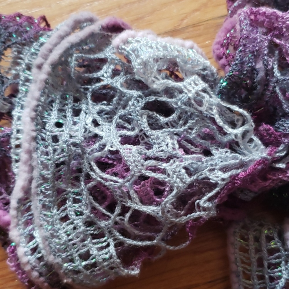 Multi Colored Crocheted Scarf, Handmade - Picture 3 of 5